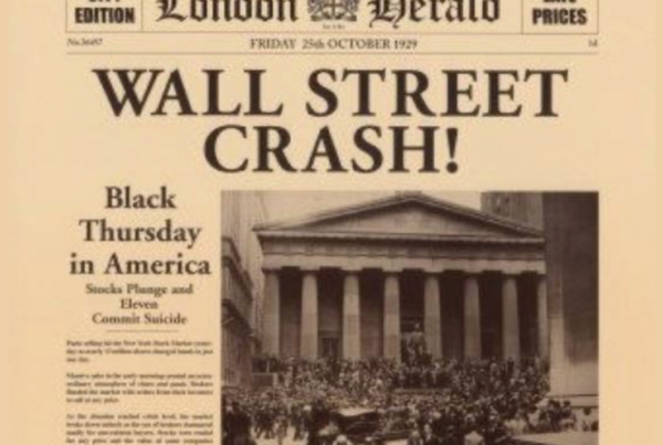 Newspaper front page about the Wall Street Crash