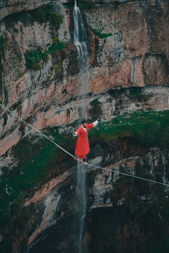 photo of tightrope walker
