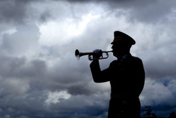 soldier playing the last post